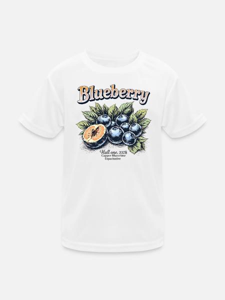 Vintage Blaubeeren - Kinder Funktions-T-Shirt - Weiß
