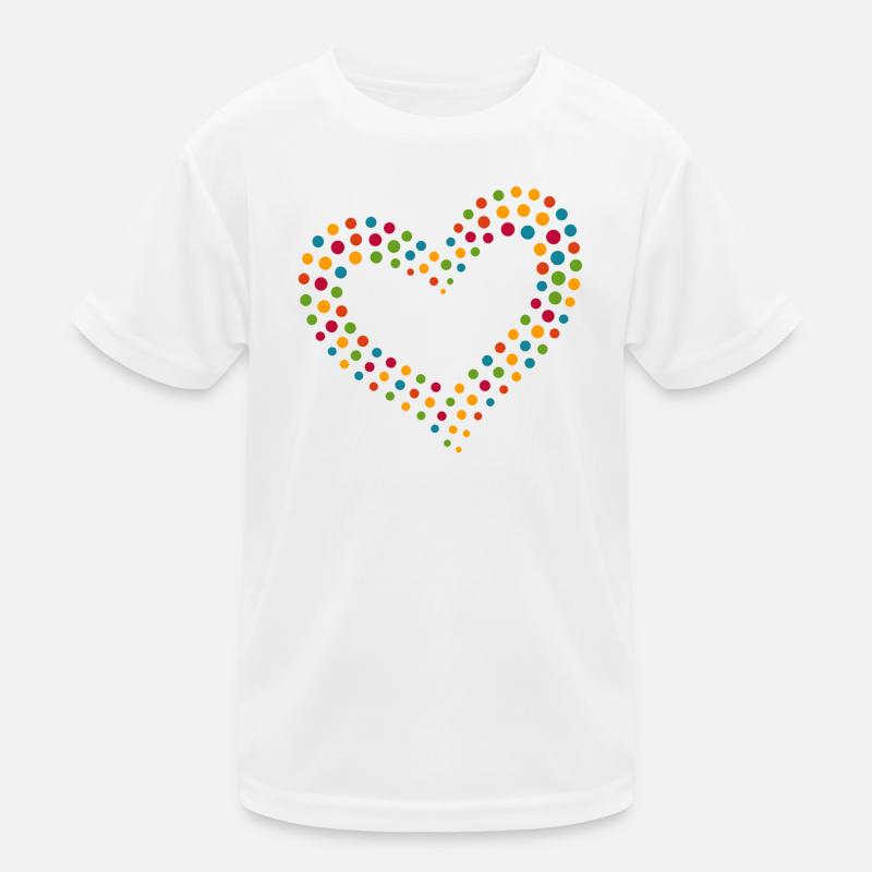 Rainbow Dot Heart Kids Functional T-Shirt