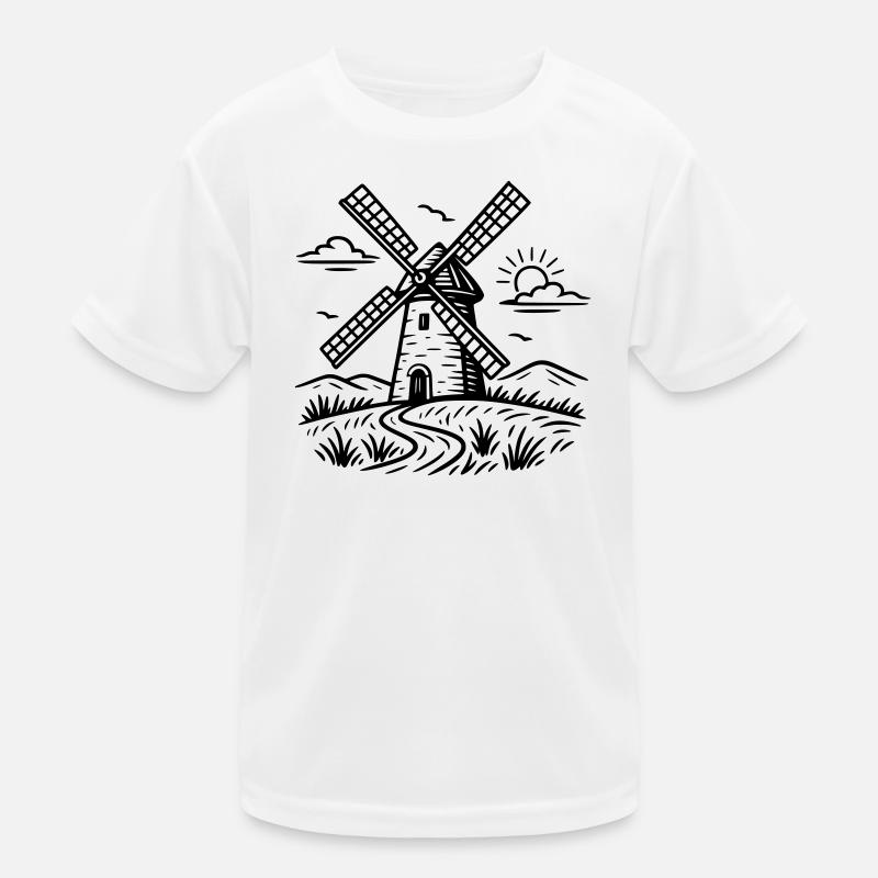 Windmühle Kinder Funktions-T-Shirt
