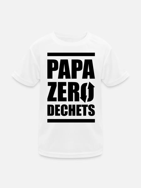 papa zero dechets - T-shirt sport Enfant - blanc - Devant