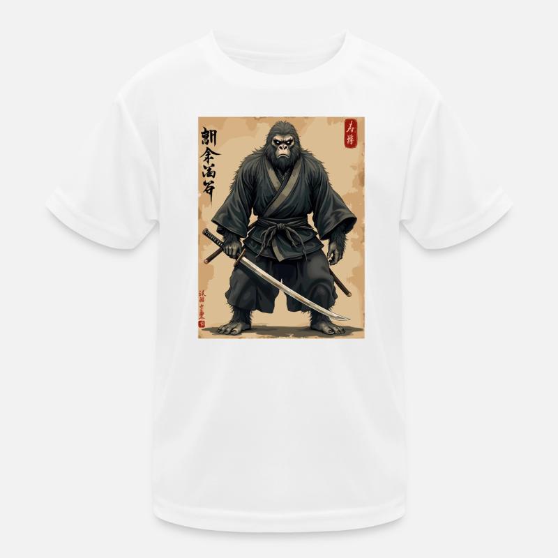 Gorilla Samurai mit Katana Kinder Funktions-T-Shirt