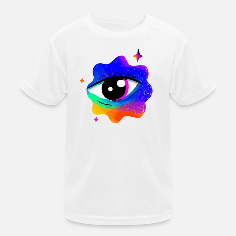 Lebhafter Regenbogen-Augennebel Kinder Funktions-T-Shirt