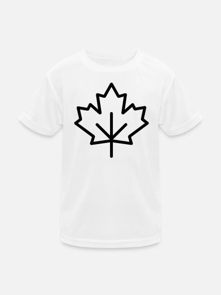 maple leaf - Kids Functional T-Shirt - white - Front