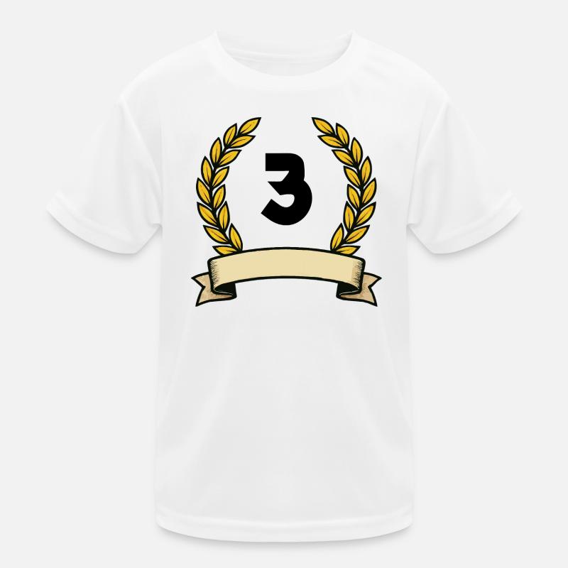 Couronne de laurier dorée numéro 3 T-shirt sport Enfant