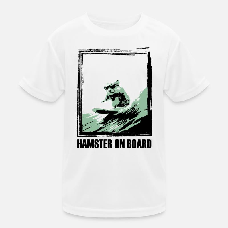 Hamster on surfboard Kids Functional T-Shirt
