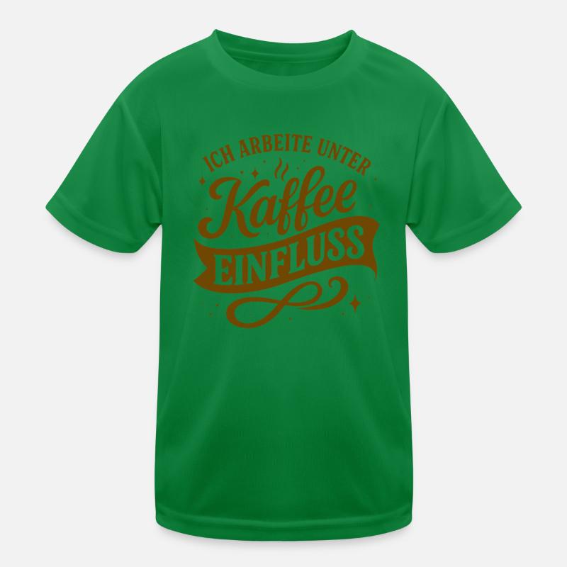 Ich arbeite unter Kaffee-Einfluss Kinder Funktions-T-Shirt