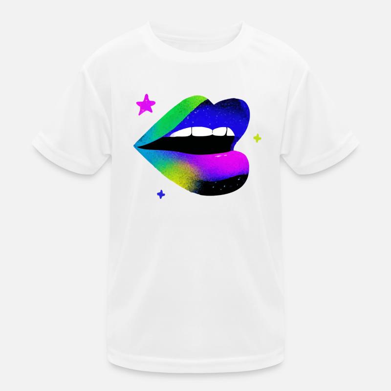 Regenbogen Lippe Graffiti Pop Art Kinder Funktions-T-Shirt