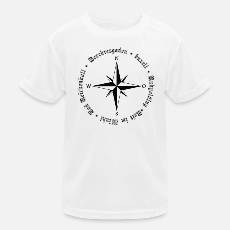 Kompass Alpen Orte Design Kinder Funktions-T-Shirt