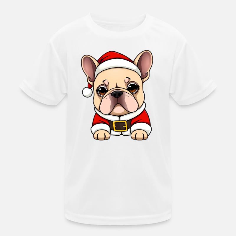Bouledogue français comme Père Noël Noël T-shirt sport Enfant