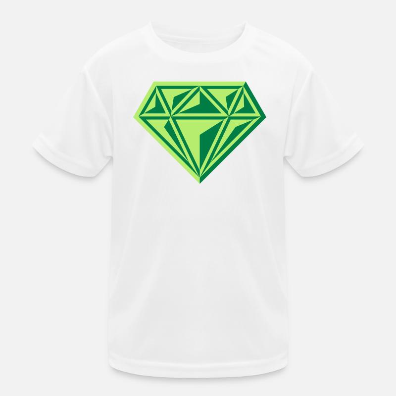 Diamond (Gemstone / Brilliant / Symbol / Gre / 2C) Kids Functional T-Shirt