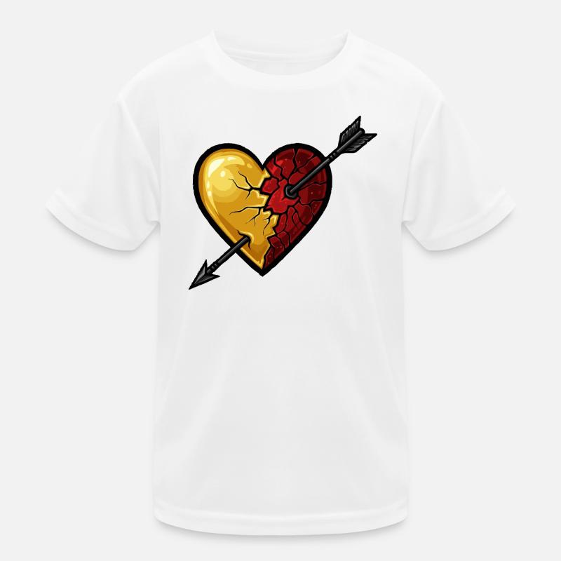 Gold Rot Herz Liebe Kinder Funktions-T-Shirt
