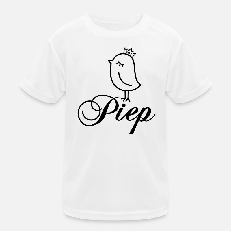 Spatz Piep mit Krone – Piepmatz Vogel Cartoon Kinder Funktions-T-Shirt