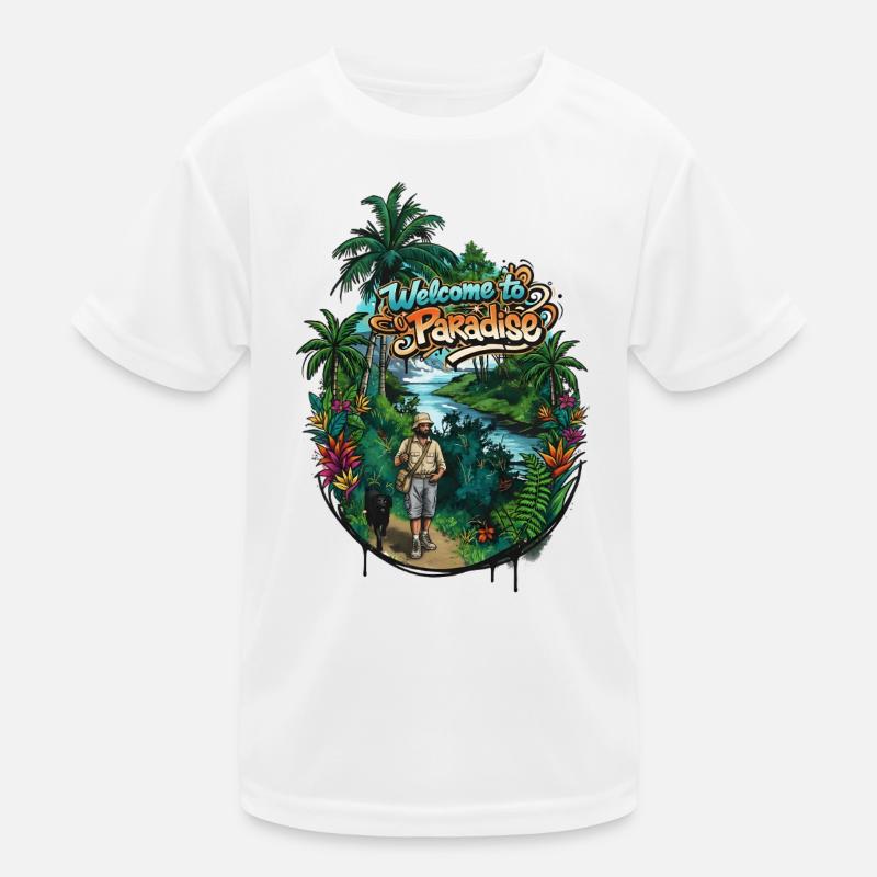 Willkommen im Paradies Pfad Kinder Funktions-T-Shirt
