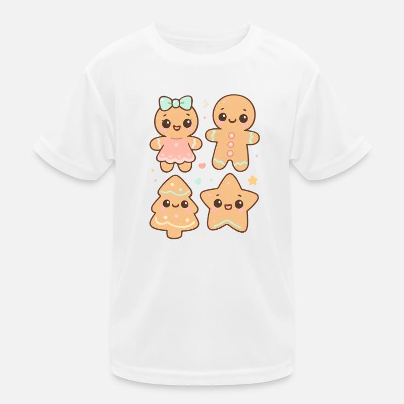 Lustige und bunte Lebkuchenfiguren Kinder Funktions-T-Shirt
