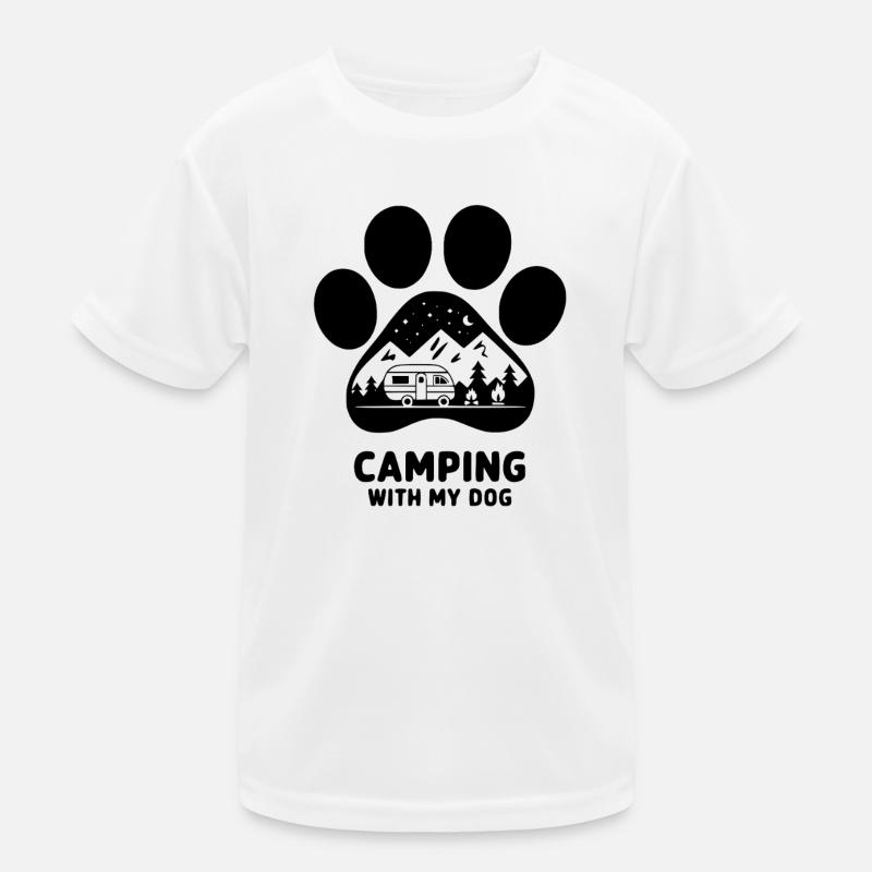 Camping mit meinem Hund Camper Kinder Funktions-T-Shirt