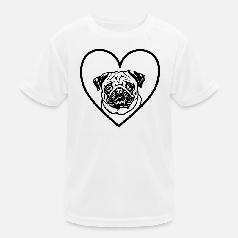 Mops In Einem Herzzeichnenden Hund Kinder Funktions-T-Shirt