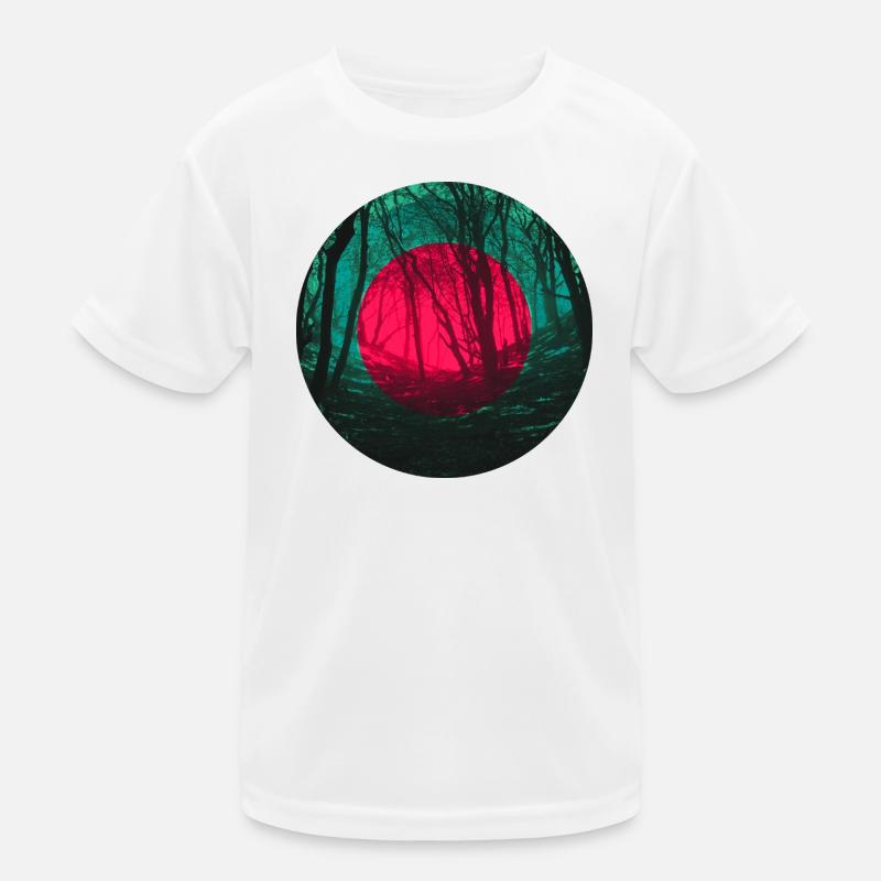 Forest eclipse - Kids Functional T-Shirt - white