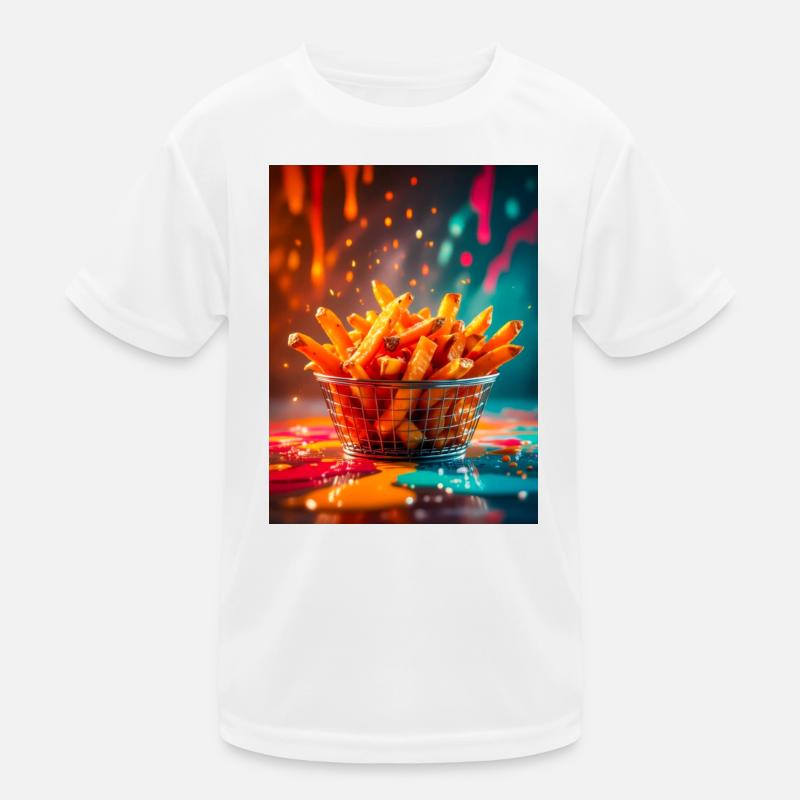 Frites de patates douces brillant dans un néon abstrait vif T-shirt sport Enfant