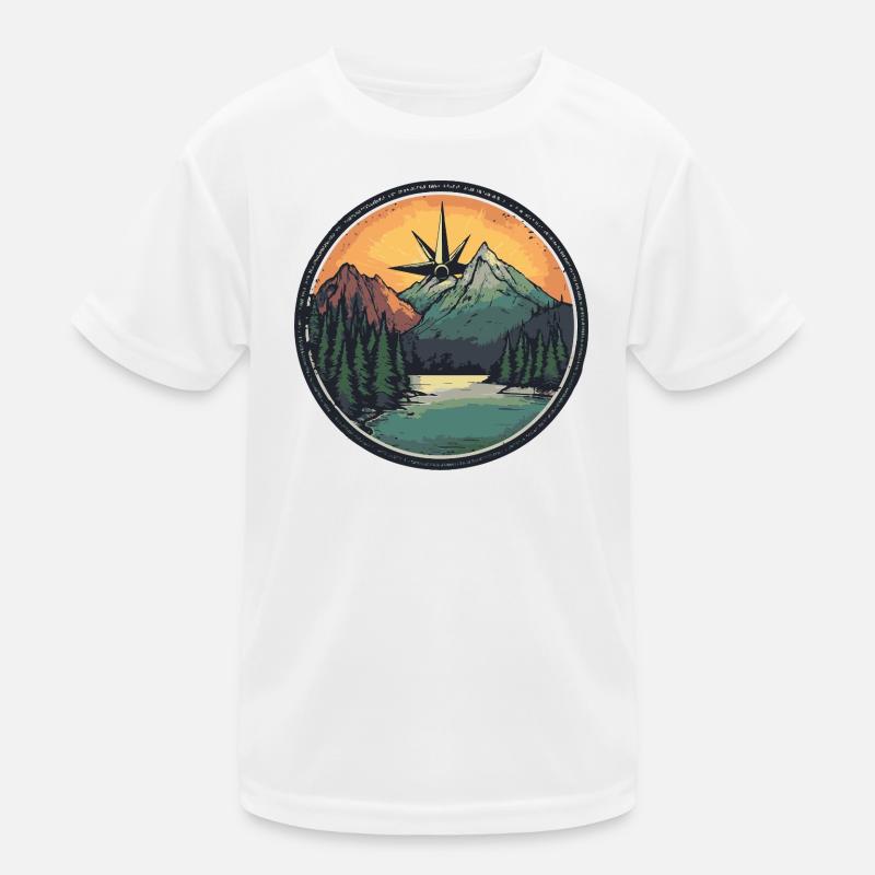 Berge Kompass Kinder Funktions-T-Shirt