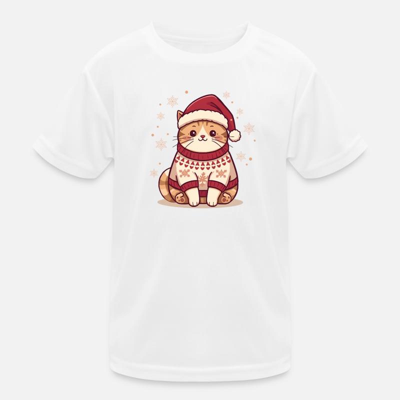 Katze Cozy Christmas Sweater Design Kinder Funktions-T-Shirt