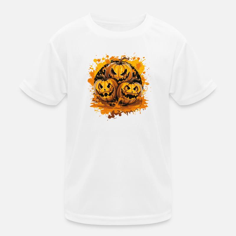 Grim Pumpkin Trio Kids Functional T-Shirt