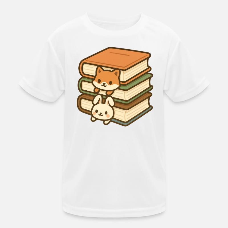 Kawaii Book Stack Duo Kinder Funktions-T-Shirt