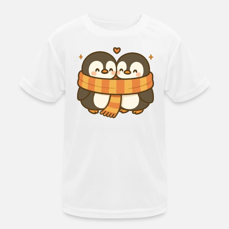 Twin Penguin câlin avec écharpe T-shirt sport Enfant