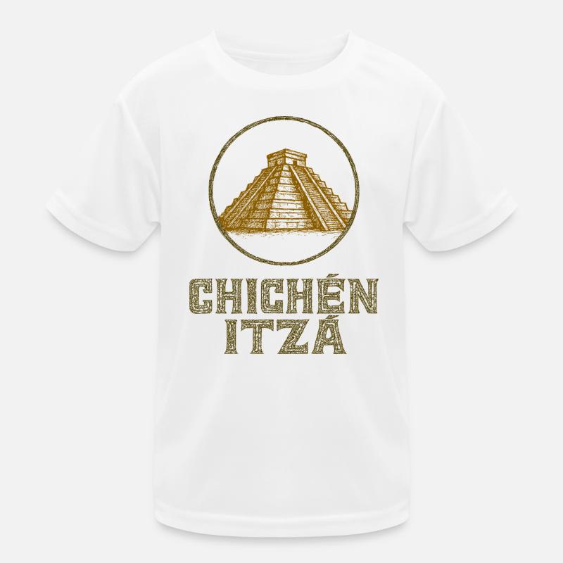 Chichen Itza Temple Vintage - Kids Functional T-Shirt - white