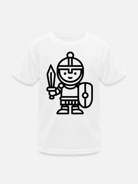 Krieger - Kinder Funktions-T-Shirt - Weiß - Vorne
