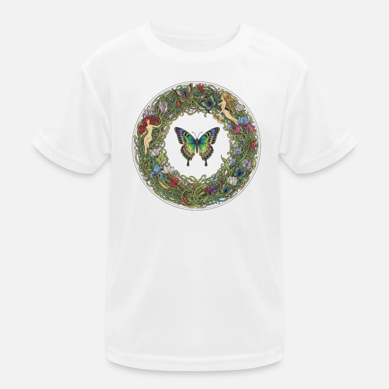 Flower Circle Butterfly Dream Image Kids Functional T-Shirt
