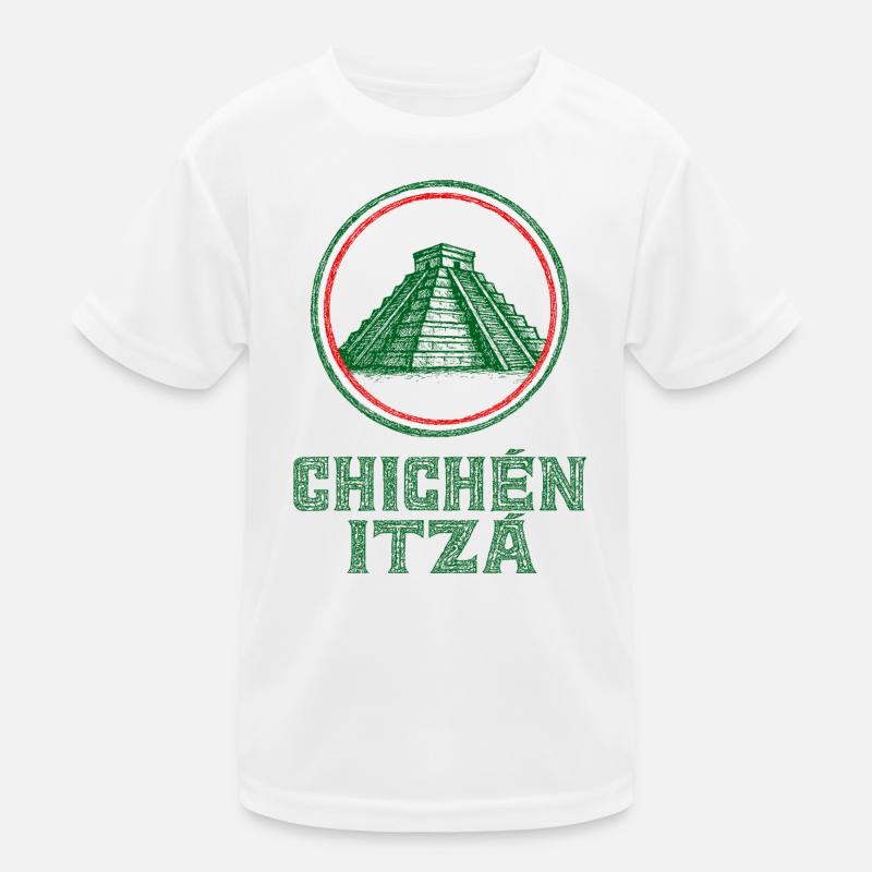 Drapeau du temple de Chichen Itza Mexique T-shirt sport Enfant