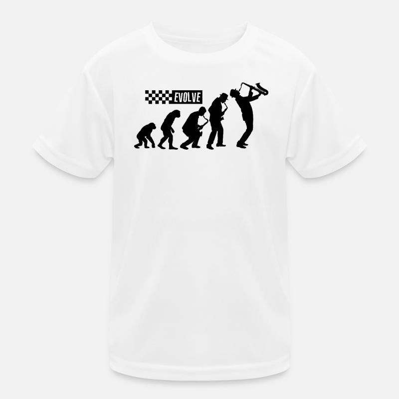 Evolution des Ska – Britisches 2 Tone Musikdesign Kinder Funktions-T-Shirt