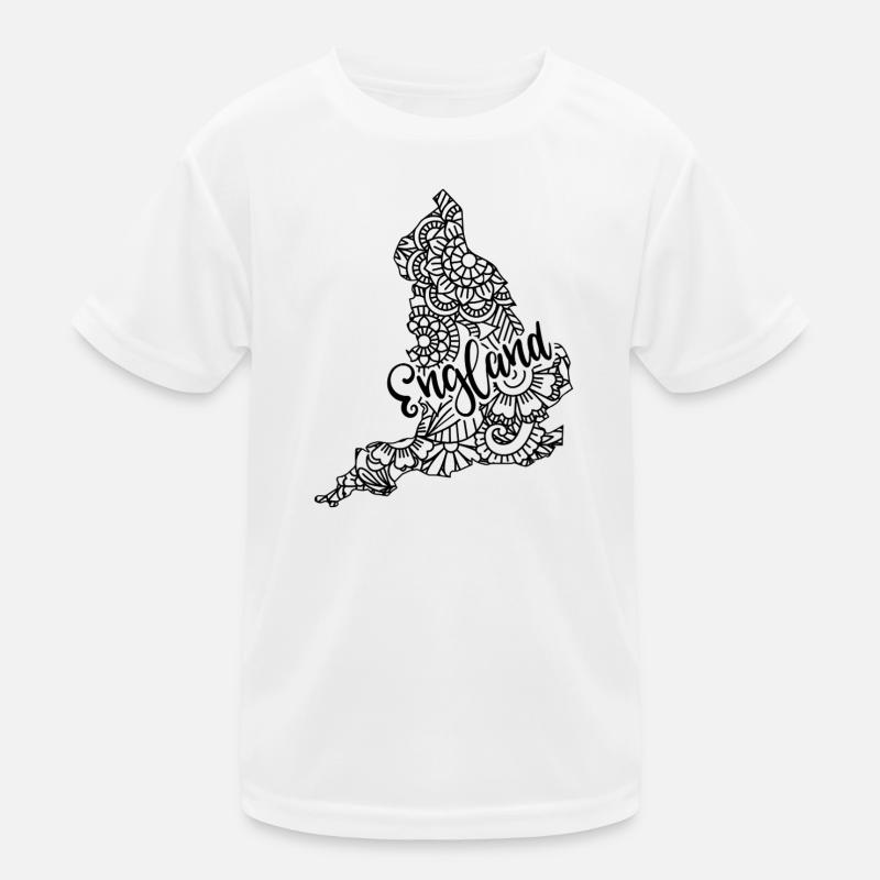 England Mandala Map London UK British Kids Functional T-Shirt