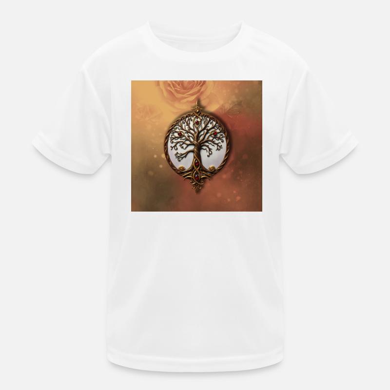 Kreisförmiger Baum des Lebens Kinder Funktions-T-Shirt