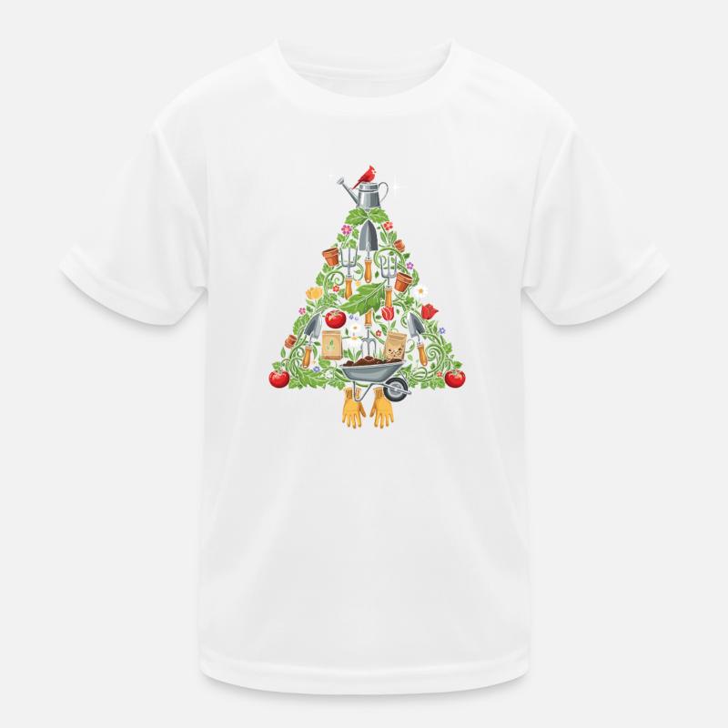 Garden Tool Triangle Design Christmas Tree Kids Functional T-Shirt