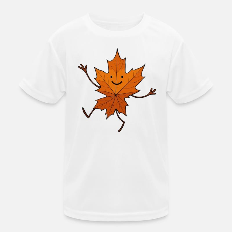 Bande dessinée feuille Dancing Forêt Automne Érable T-shirt sport Enfant