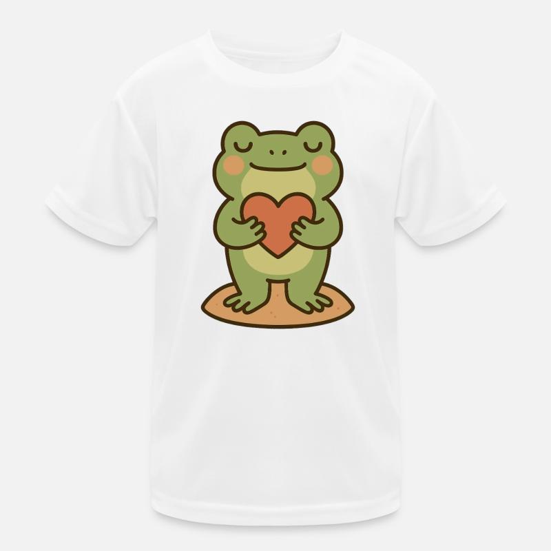 Frosch mit Herz – Liebevolles Design Kinder Funktions-T-Shirt
