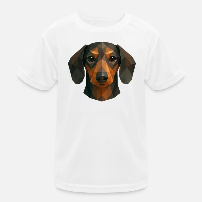 Teckel mignon – Polygon Dog Design T-shirt sport Enfant