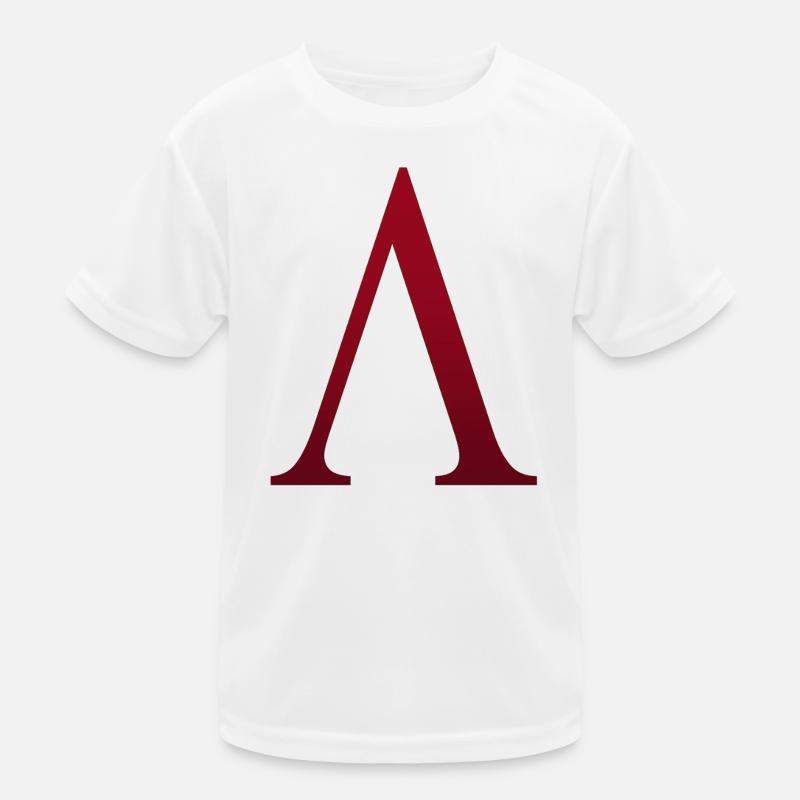 Rotes Λ Monogramm Kraftvoll Kinder Funktions-T-Shirt