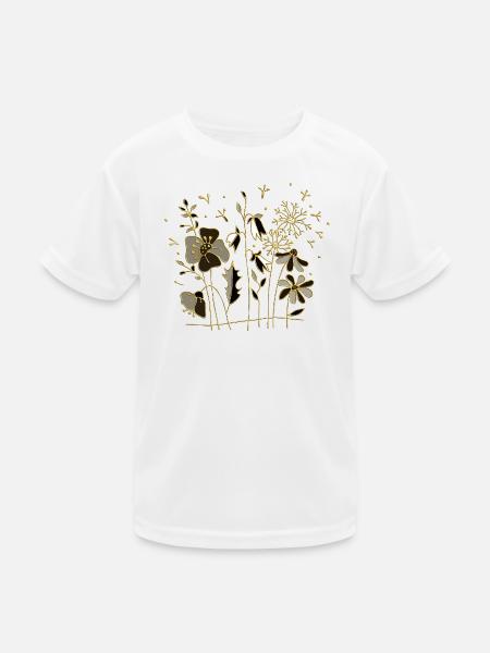 Blumen - Kinder Funktions-T-Shirt - Weiß