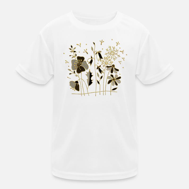 Blumen - Kinder Funktions-T-Shirt - Weiß