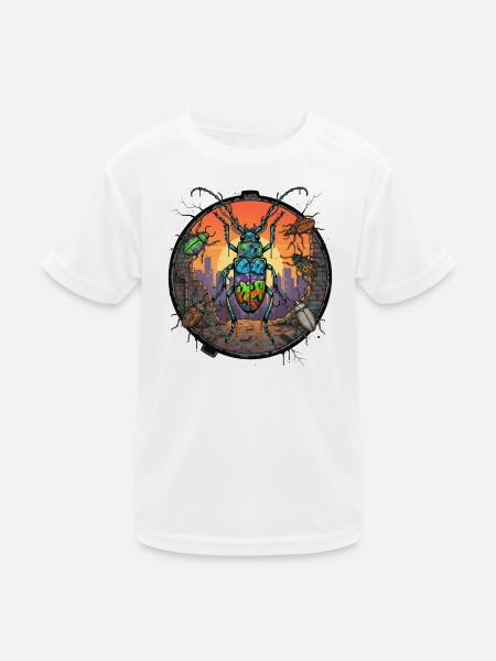 Insekten Graffiti im Sonnenuntergang - Kinder Funktions-T-Shirt - Weiß