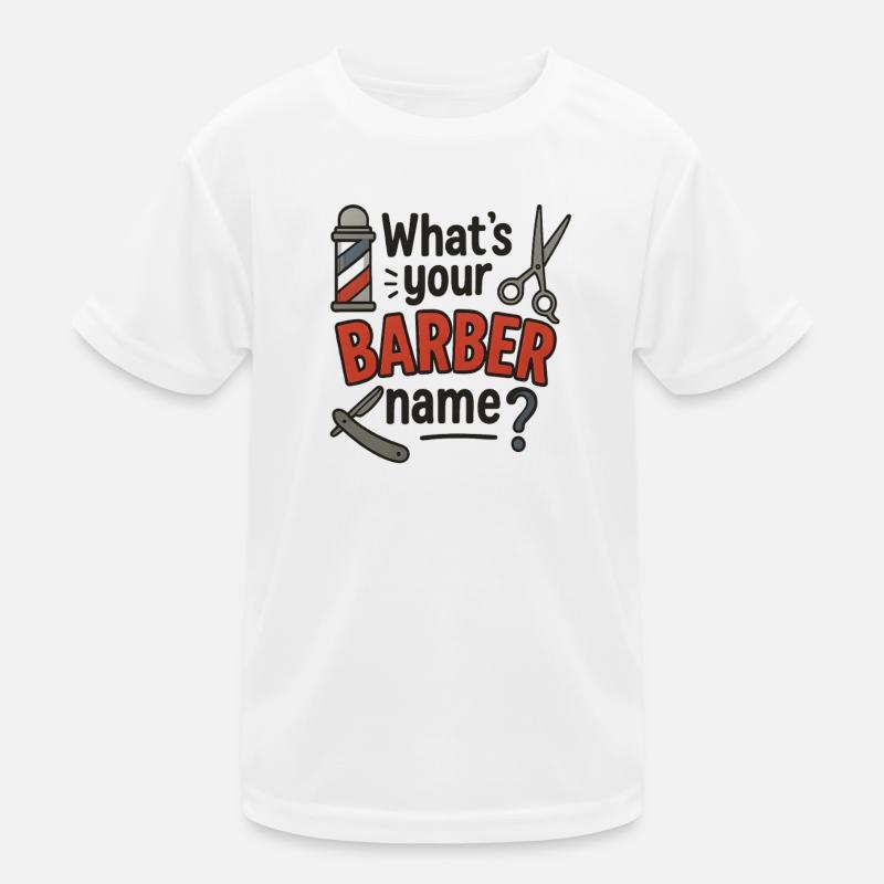 Quel est votre nom de barbier, drôle de mème disant T-shirt sport Enfant