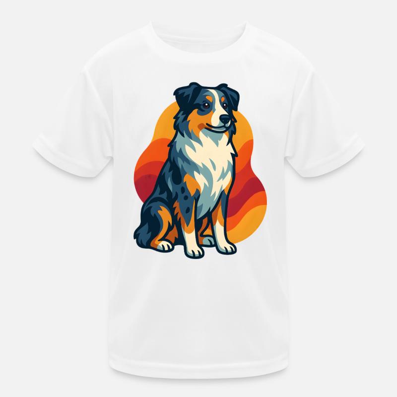 Sunset Australian Shepherd Hund Kinder Funktions-T-Shirt
