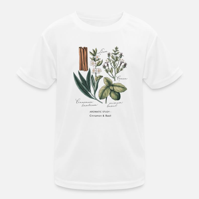 Botanical Art - Cinnamon & Basil Kids Functional T-Shirt
