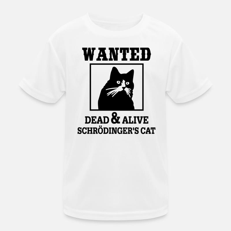 Schrödingers Katze gesucht, Nerdiges Quantenphysik - Kinder Funktions-T-Shirt - Weiß