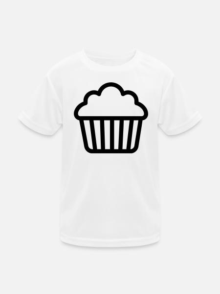 Muffin - Kinder Funktions-T-Shirt - Weiß - Vorne