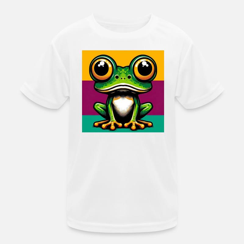 Frosch - Kinder Funktions-T-Shirt - Weiß