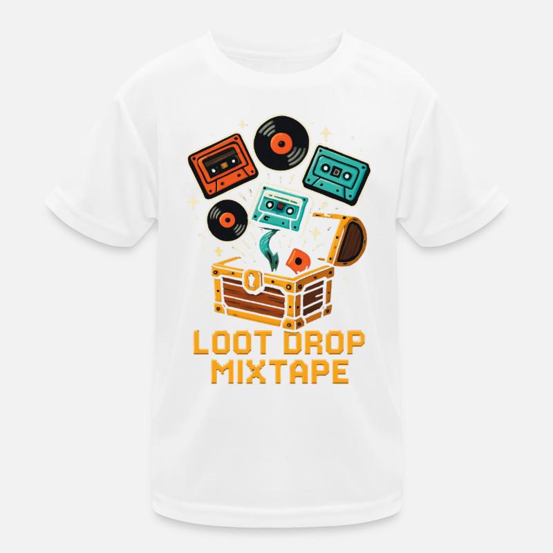 LOOT DROP MIXTAPE Rétro Gaming K7 Vinyle T-shirt sport Enfant