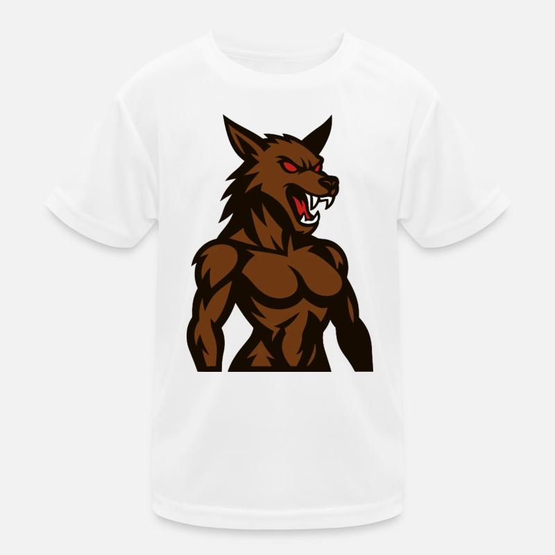 Mascotte de loup brun en colère T-shirt sport Enfant